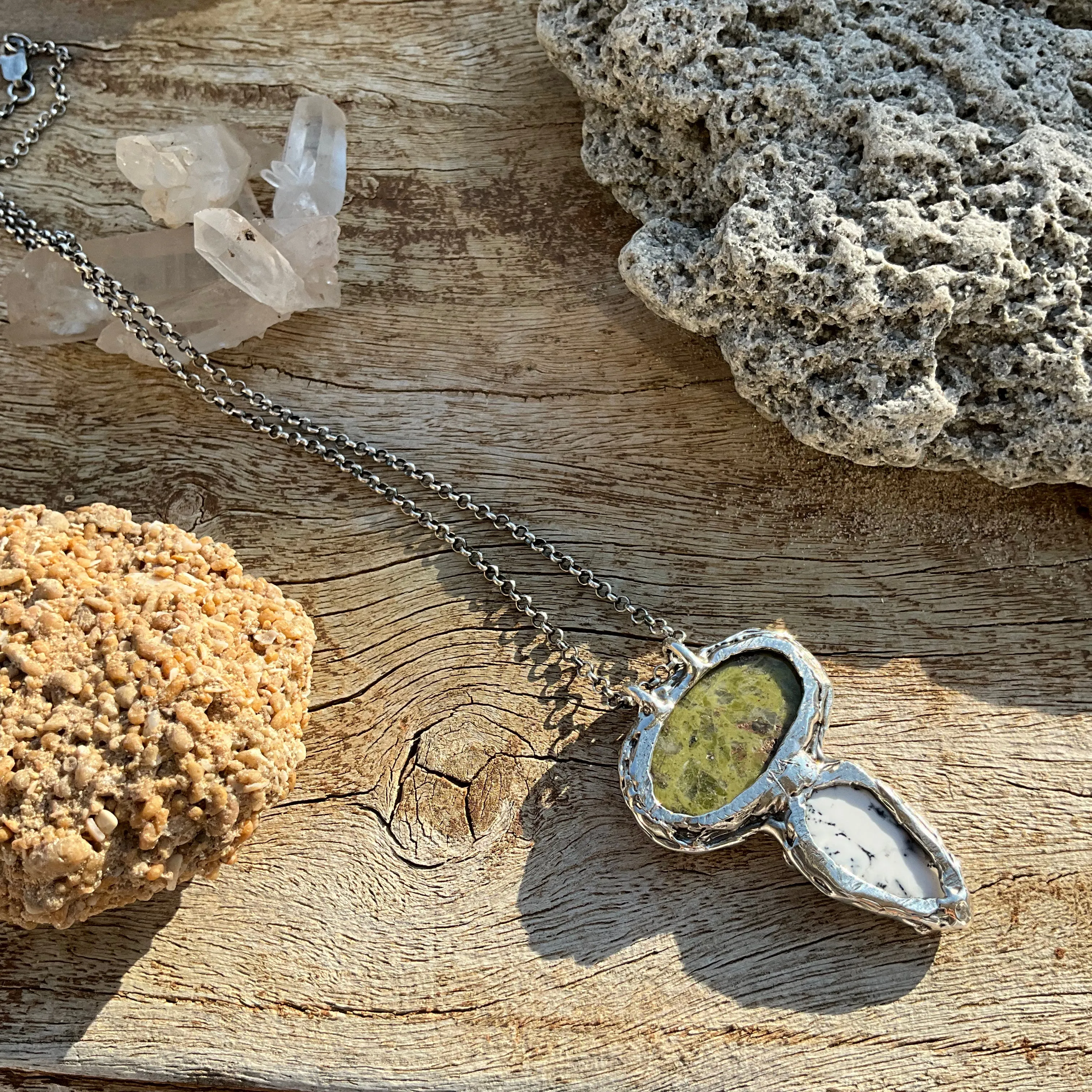 N.20 Agat Denderite & Serpentine Nacklace