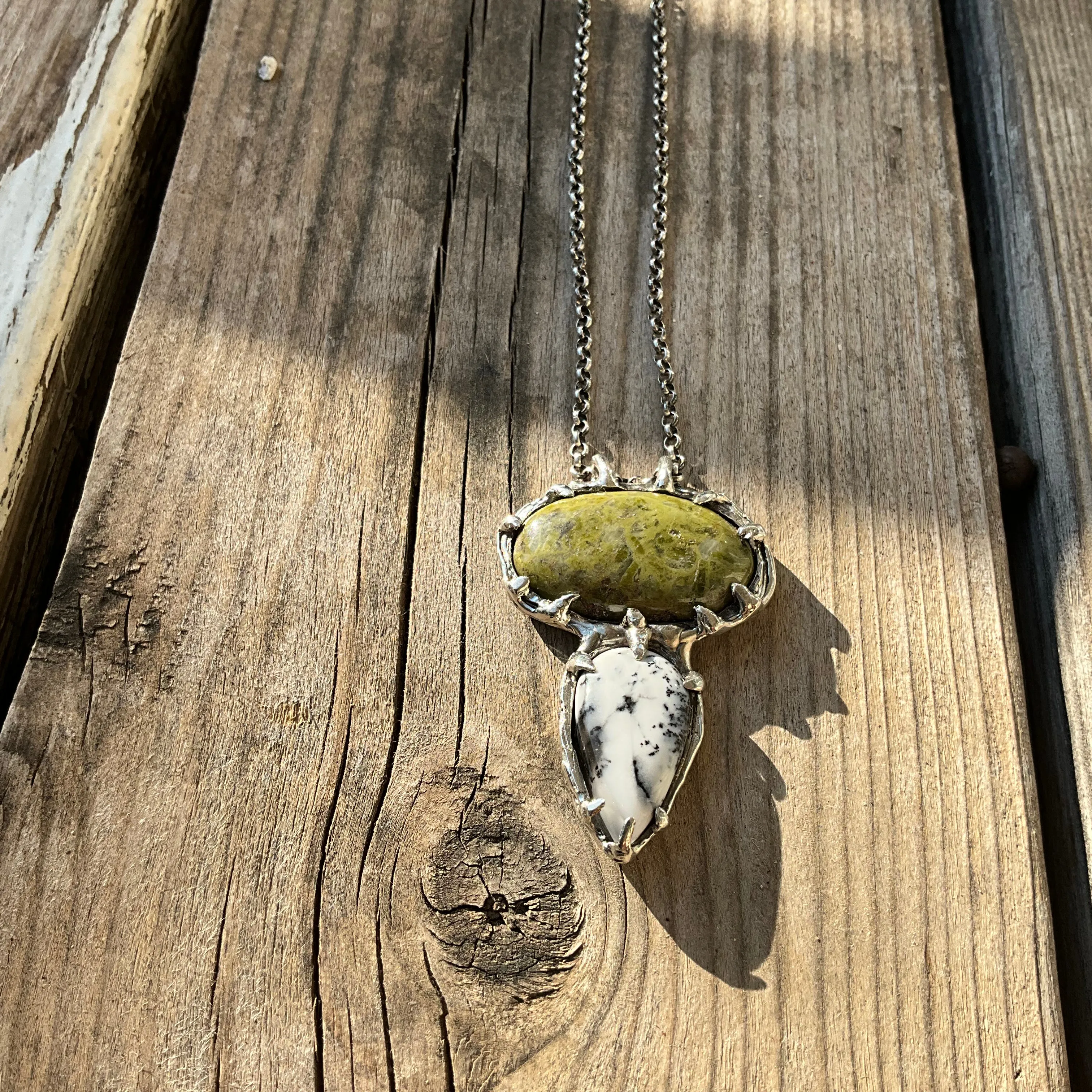 N.20 Agat Denderite & Serpentine Nacklace