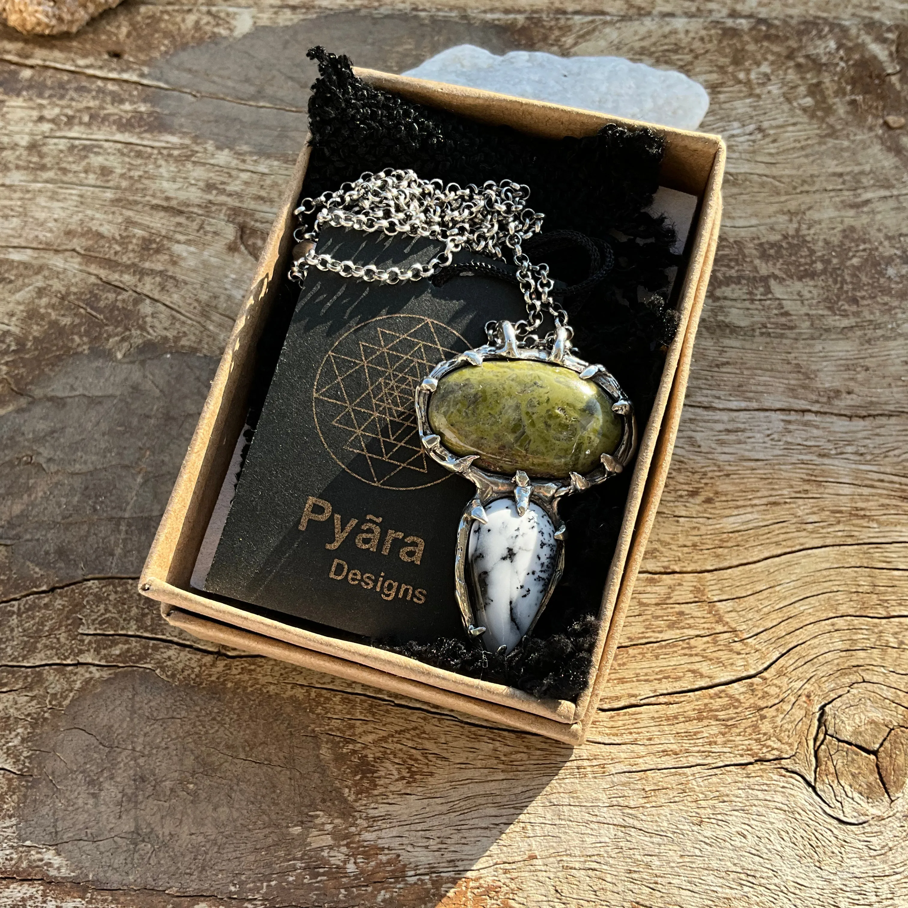 N.20 Agat Denderite & Serpentine Nacklace