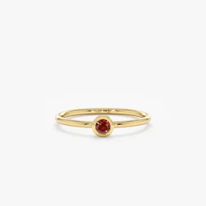 Natural Garnet Bezel Ring, Vienna
