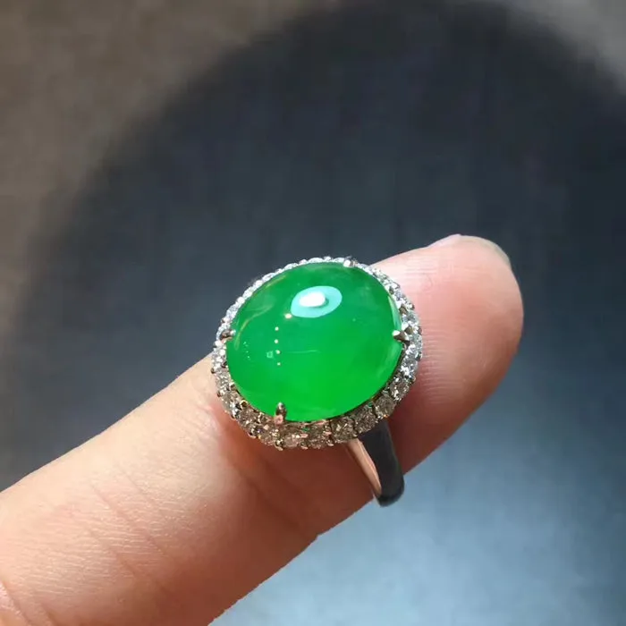 Natural Jade Ring Jadeite Ring NRG034