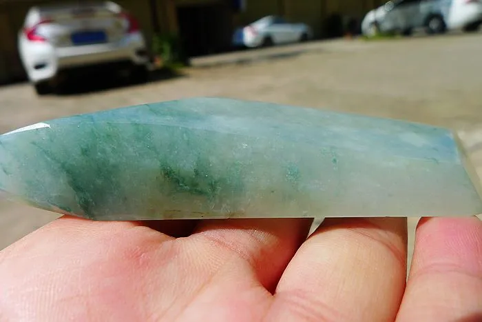 Natural Jade Rough Jadeite Raw (96g,9.9X4.1X1.4cm)