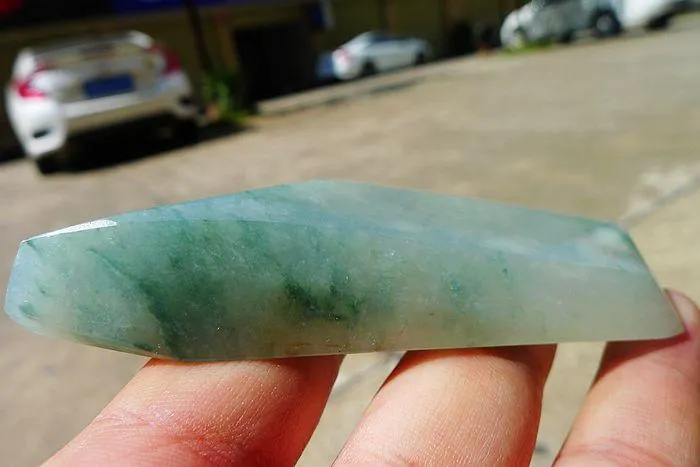 Natural Jade Rough Jadeite Raw (96g,9.9X4.1X1.4cm)