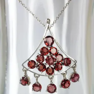 Natural Red Garnet Celebration Pendant