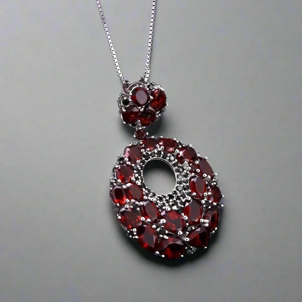 Natural Red Garnet Vintage Necklace