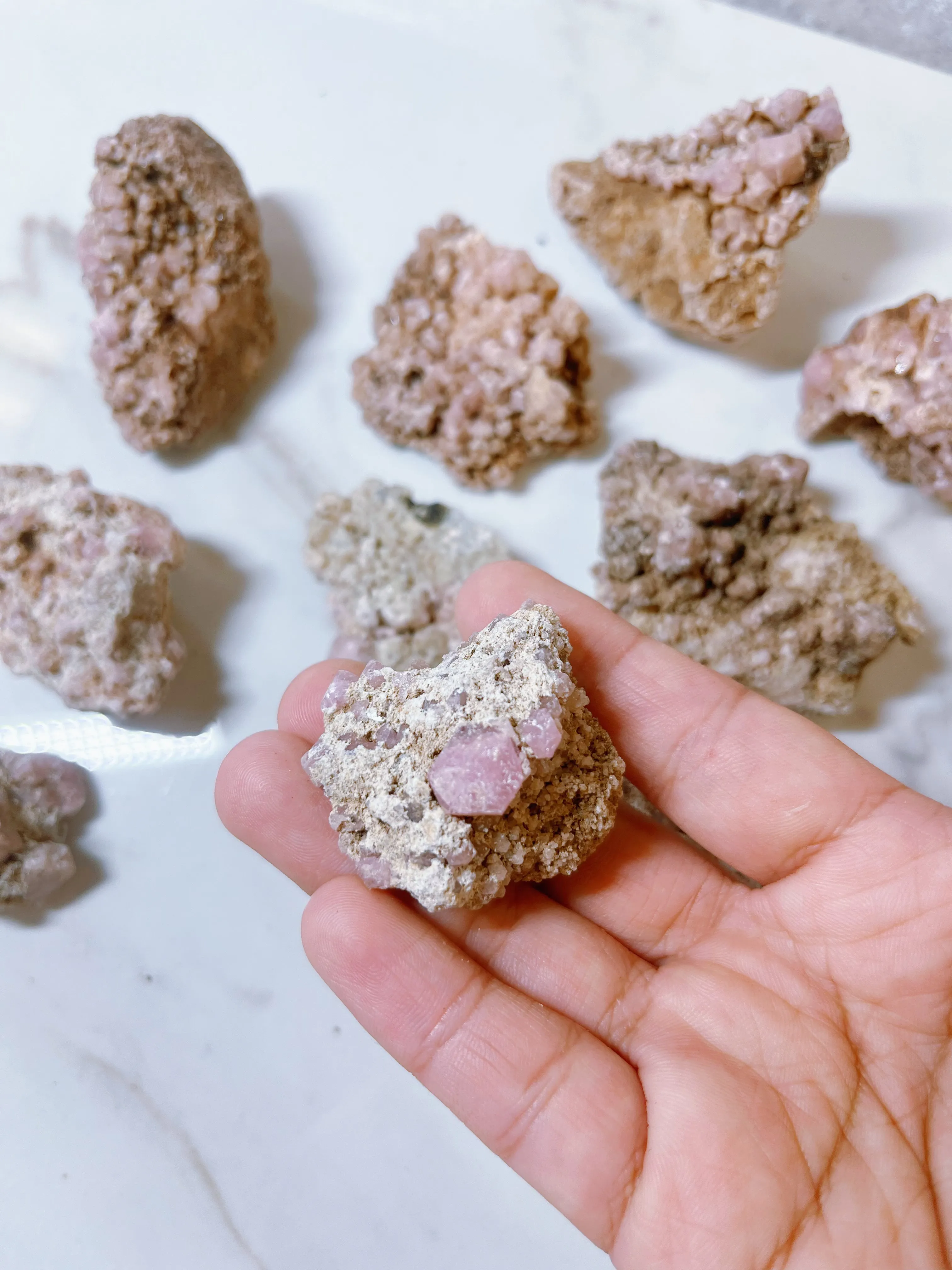 Pink Garnet Clusters