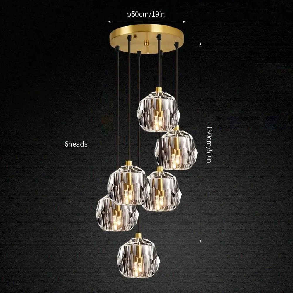 Polyhedron Crystal Round Cluster Chandelier