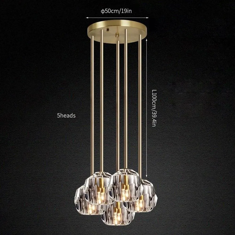 Polyhedron Crystal Round Cluster Chandelier
