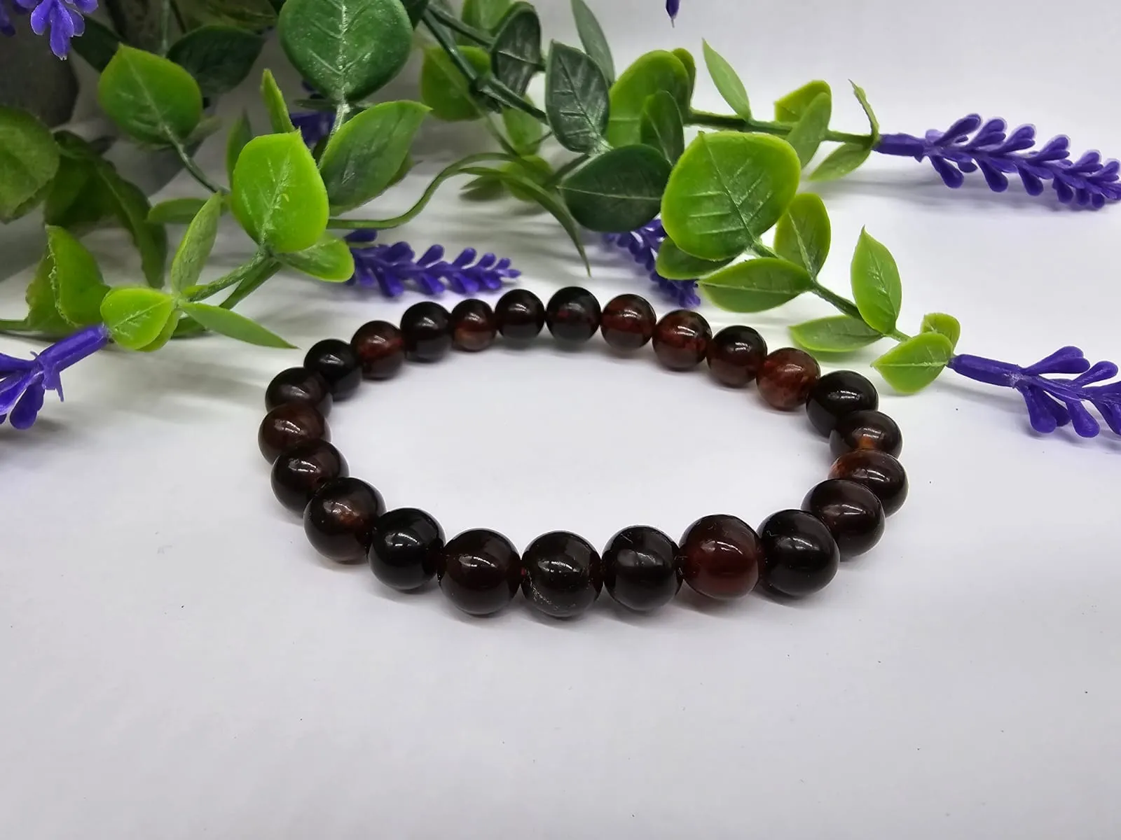 Red Amber Bracelet 8mm Beads Bracelet RARE
