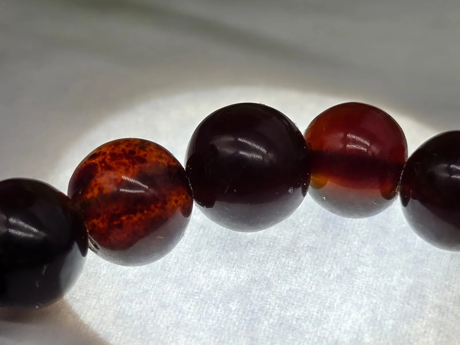 Red Amber Bracelet 8mm Beads Bracelet RARE