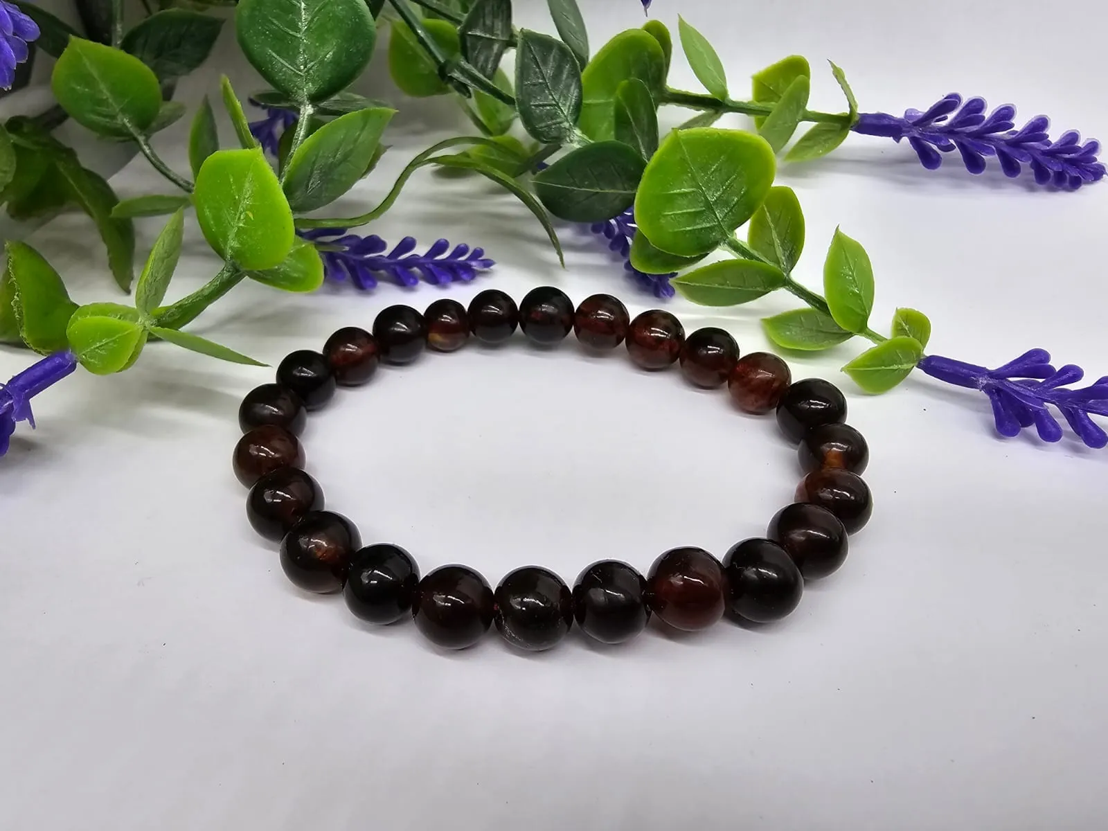 Red Amber Bracelet 8mm Beads Bracelet RARE