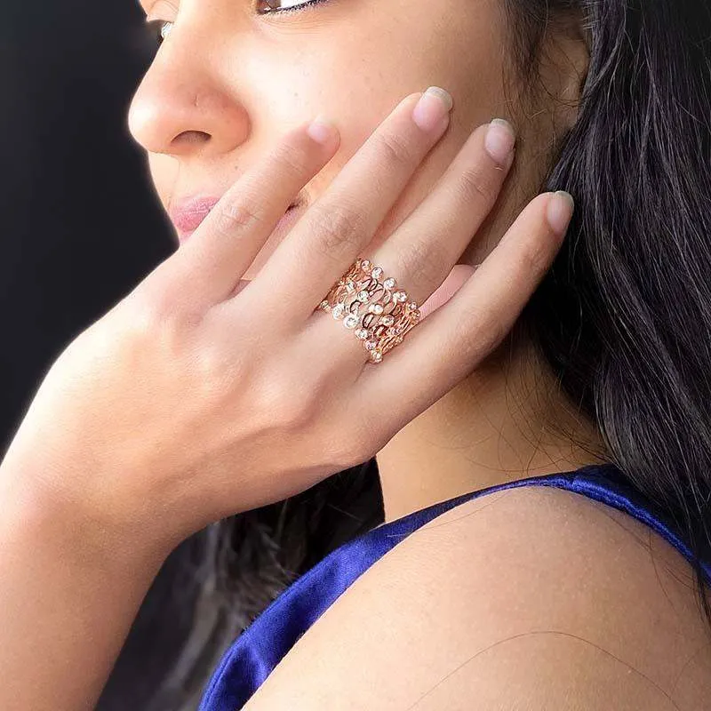 Rosegold Flexible Bracelet| Ring