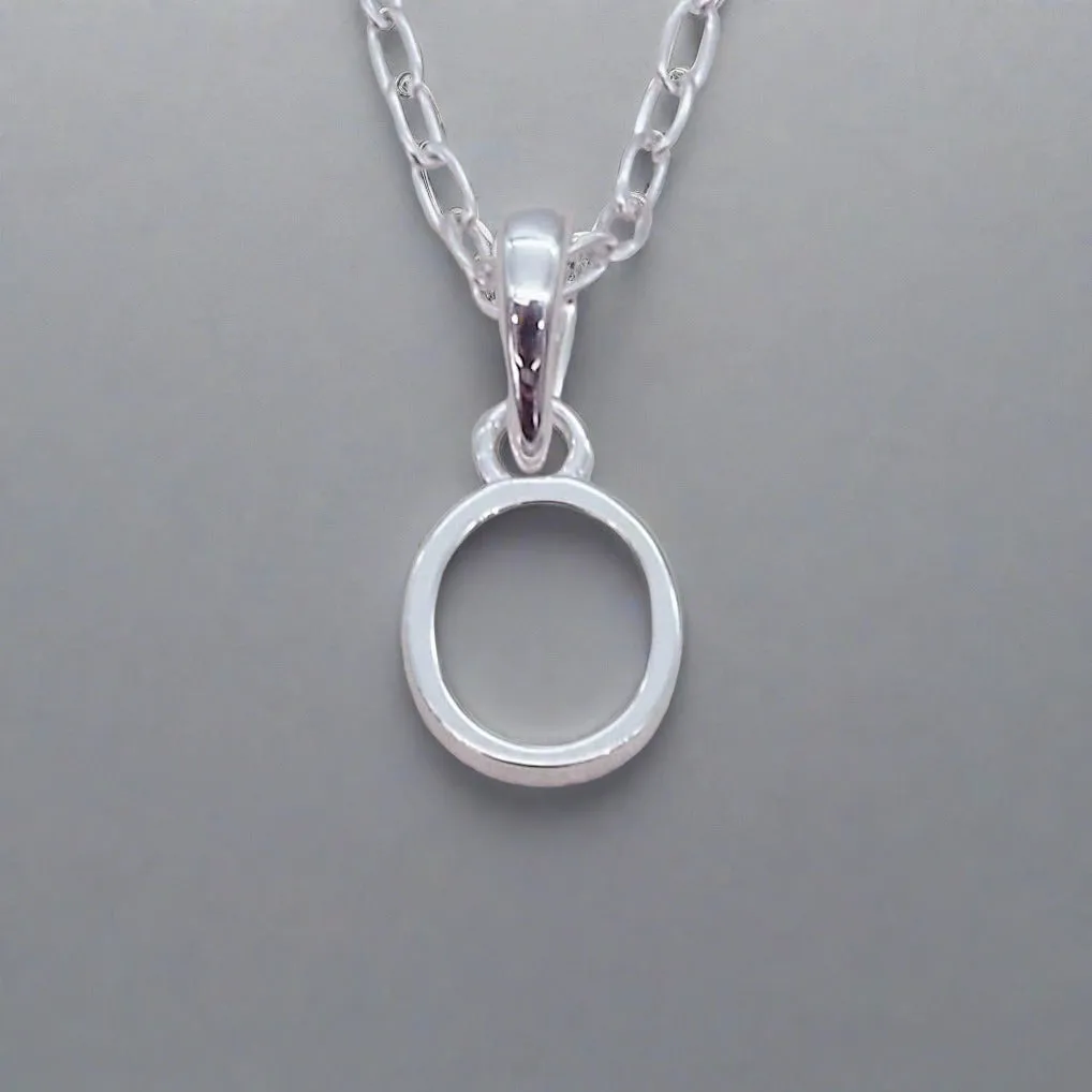 Silver Initial and January Garnet Birthstone Necklace