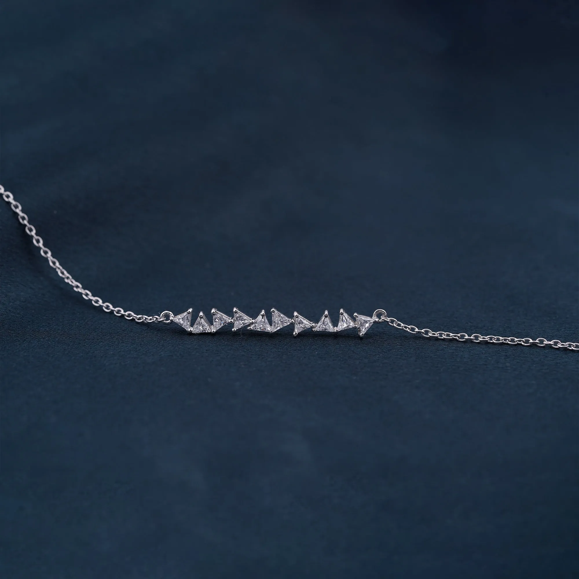 Silver Trillion Crystal Bracelet For Her