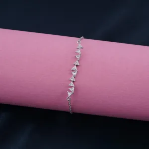 Silver Trillion Crystal Bracelet For Her