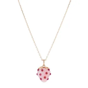 Strawberry Opal Pendant Necklace