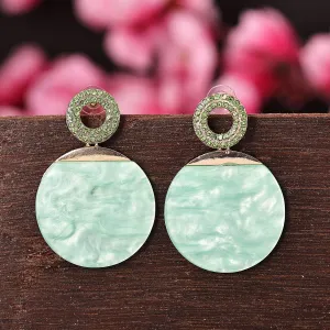 Sukkhi Fascinating Drop AD Green Gold Plated Earring For Women