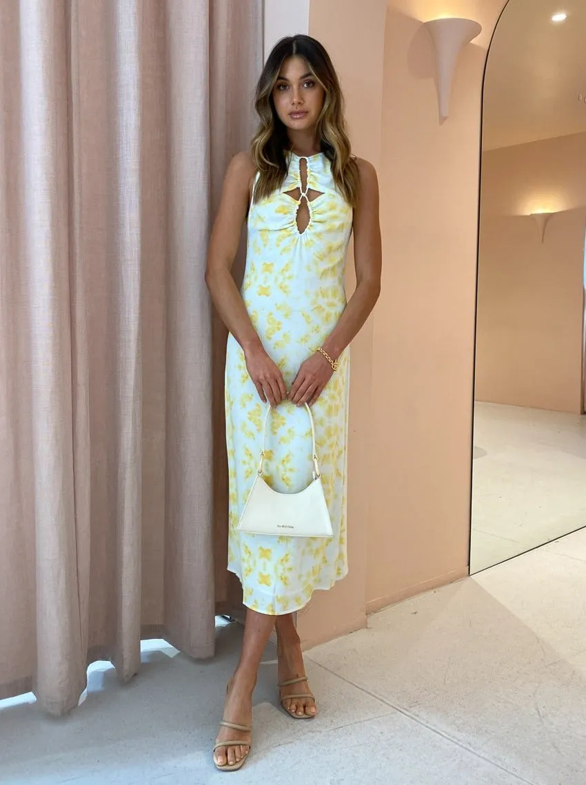 Third Form Ring Out Maxi Tank Dress in Tie-Dye Yellow