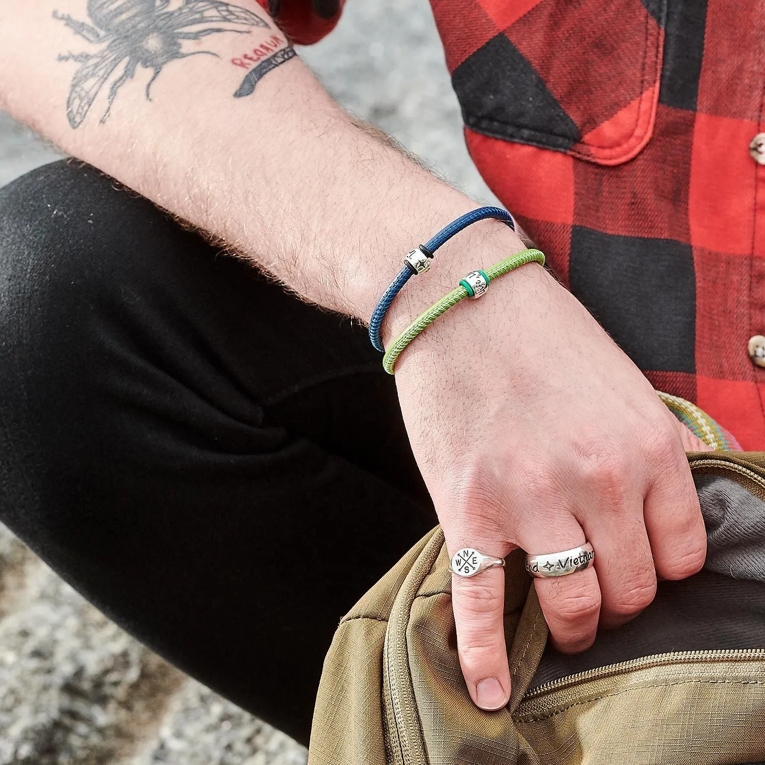 Travel Safe Silver & Leather Bracelet