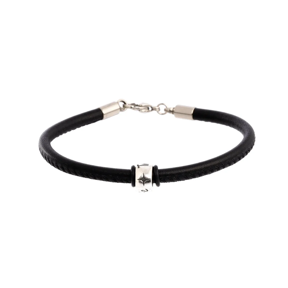 Travel Safe Silver & Leather Bracelet