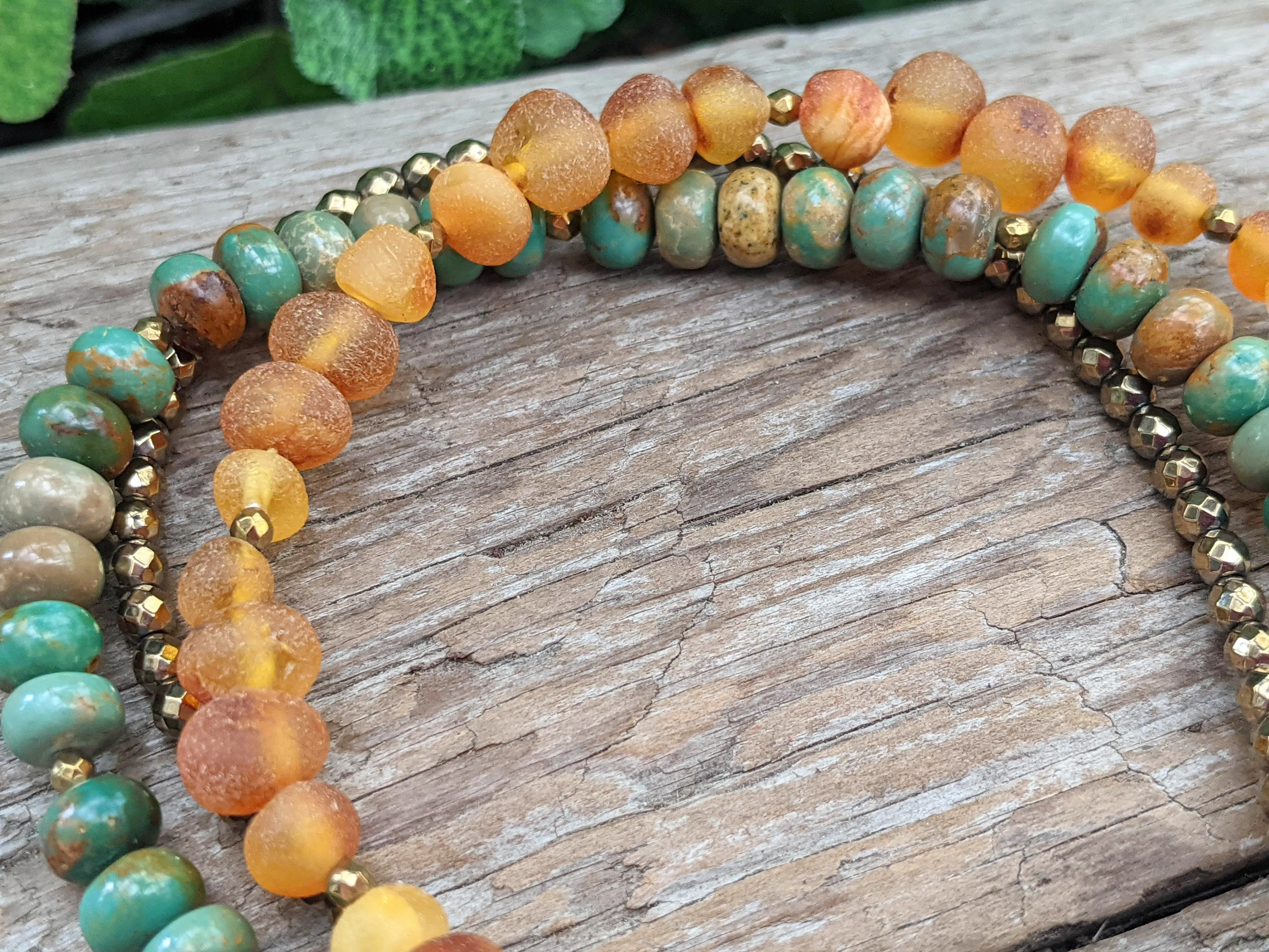 Turquoise Honey Bee Multi Strand Bracelet