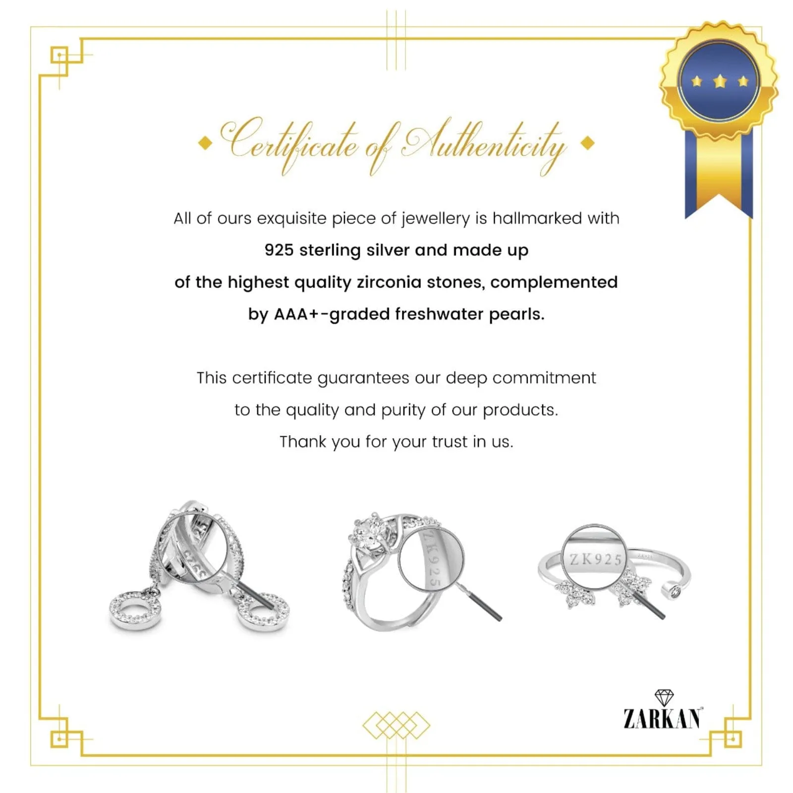 Zarkan 925 Silver Blue Butterfly Bracelet
